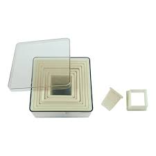 Ausstecherset veireckig glatt Plastik 9-teilig